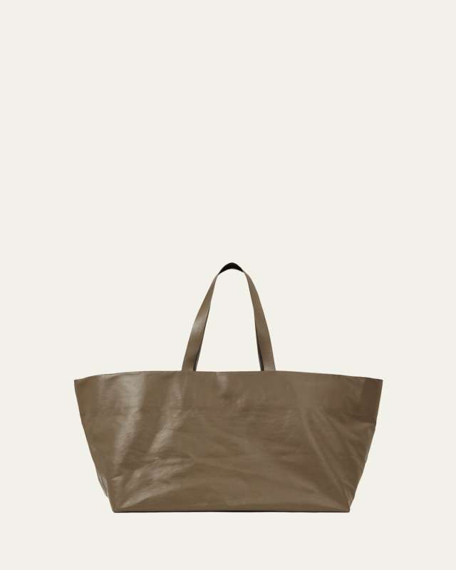 Oil Faux-Leather Tote Bag